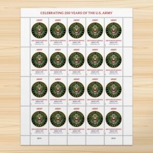 100 U.S. Army  250th USPS Stamps‎ Military Postage Stamp Army Marines
